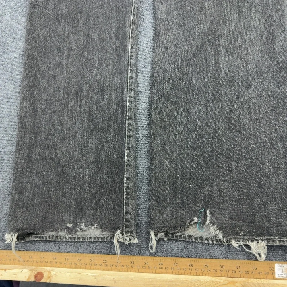 Vintage Guess Jeans Men 42 Black Cotton Distressed Faded Denim Grunge Style